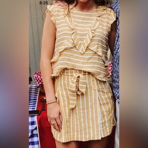 Zara Yellow and Ivory striped set